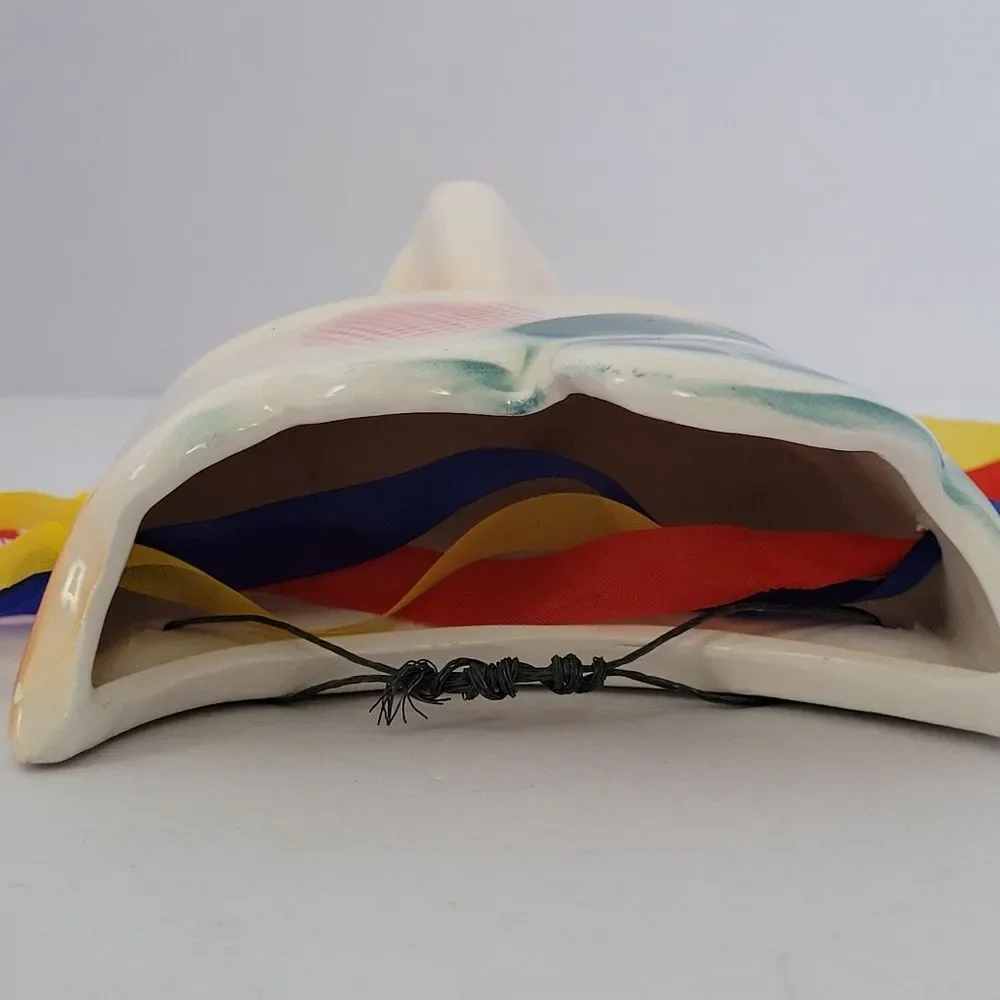Mardi Gras Mask Wall Pocket Ceramic Vintage